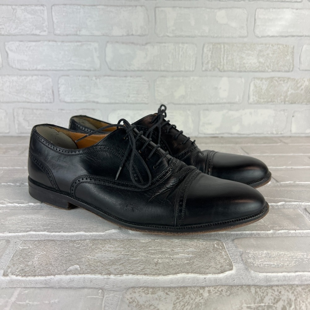 Mezlan Florence Oxford Dress Shoes Men 10 M Black Leather Cap Toe Lace Up Career